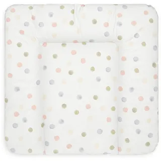 BONKY® Wickelauflage 75x72 cm - weiche Wickelunterlage - Baby Wickeltischauflage - Wasserdischt - Abwaschbar - Made in EU - 100% Oeko TEX - Farbige Punkte