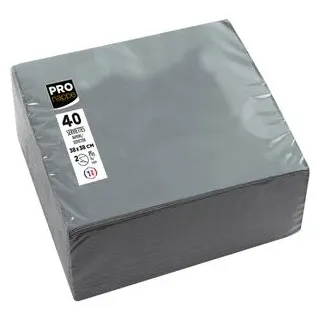 ProNappe Servietten grau 2-lagig 38,0 x 38,0 cm, 40 St.