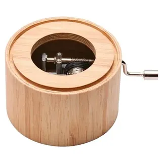Spieluhr aus Bambus mit Weihnachtslied: Fröhliche Weihnacht überall - music box von Kurbelwerk green-line, Classic-Edition, gerahmt