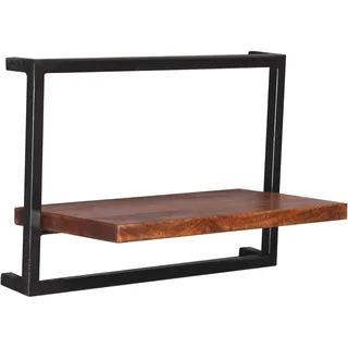SIT Möbel Panama Wandregal 75 x 25 x 75 cm Antikschwarz
