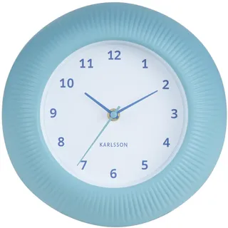 Karlsson Wanduhr Tender Rib - Nebeliges Blau - Ø25cm | Rund - skandinavisch - Polystyrol - Wanduhr Modern Wohnzimmer - Wanduhren