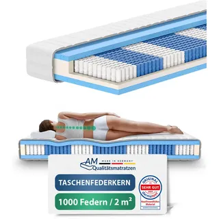 AM Qualitätsmatratzen Taschenfederkernmatratze 70 x 190 cm H1