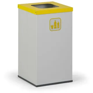 Mülleimer für mülltrennung, 50 l, Halterung für einen Sack, grau/gelb