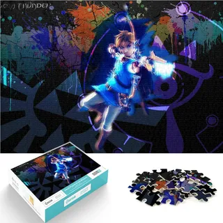 Erwachsene Kinder Puzzle 1000 Teile Puzzle Zelda Legende Puzzle Einfaches Puzzle Atem der Wildnis Puzzle Lernspiel Spielzeug Familie Dekoration 75x50cm