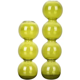 KWQBHW Grüne Glasvase, Hydrokulturvase, moderne Blumenvase, 4 Kugeln, Vase, Tafelaufsatz, Glasvase, Zuhause, Party, Büro, Tischdekoration, 2 Stück