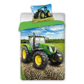 Bettwäsche Set 140x200 cm Traktor Feld Garnitur 140x200 cm + 70x90 cm - Traktor - Bunt