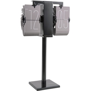 Karlsson [DL] Flip Clock No Case Mini warm Grey, Black Stand Incl. Stand, 20,6 x 7,5 x 13,9cm, Excl.1D Batt.