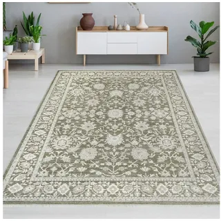 Carpetia Teppich Designer Teppich Grün Beige Vintage floral modern stilvoll, rechteckig grün 120 cm x 160 cm