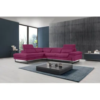 Egoitaliano Eckcouch Leder 3-Sitzer Lila