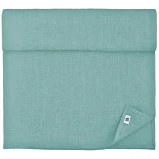 Linen & Cotton Vintage Landhaus Rustikal Shabby Chic Tischläufer Stoff Antea - 100% Leinen, Enteei Blau (43 x 270 cm) Tischband Einfarbig Läufer Tisch Esstisch Deko für Haus Home Küche Sommer Party