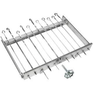 Olymp Grillspießdreher für 11 Spieße manuell Edelstahl silber