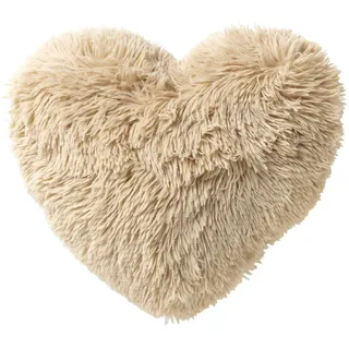Textino gefülltes Kissen Herz 'Hart XL' 55 x 60 cm Bleached Sand - Beige