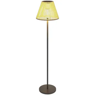 Outsunny Solar Stehlampe Rattan Solarlampen mit Lichtsensor 25 LED-Lichte Solarleuchte