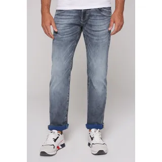 Regular-fit-Jeans CAMP DAVID Gr. 34, Länge 30, grau Herren Jeans Regular Fit Verschluss mit Knopfleiste