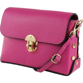 Toscanto Umhängetasche Toscanto Umhängetasche Freizeit (Umhängetasche, Umhängetasche), Damen Tasche Echtes Leder fuchsia, pink, Made-In Italy lila