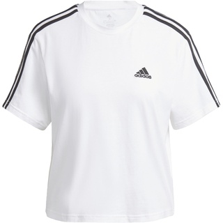 Adidas Damen T-Shirt (Short Sleeve) W 3S Cr Top, White/Black, HR4915, 2XS