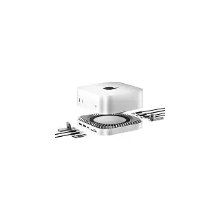 Mac Mini M4 Dock, Aluminium-Mac Mini-Ständer und HDMI-Hub für Mac Mini M4 und M4 Pro 2024 mit M.2 NVMe/SATA SSD-Gehäuse, 4K60Hz HDMI, 10G USB A/C, 5G USB A*2, USB-C-Ladung, SD/TF, Audio