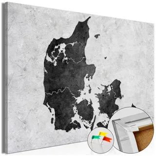 Artgeist Pinnwand Stone Denmark [Cork Map] schwarz 60,00 cm x 40,00 cm