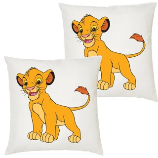 Blondie & Brownie Dekokissen Kissen Simba Löwe Film Kino TV Kinder Jungen Mädchen, in vielen Farben weiß