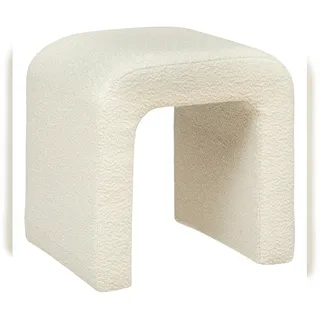 Atmosphera Hocker Sevi Bouclé 41 x 35 x 43 cm Weiß