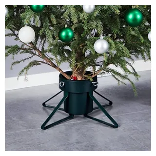 furnicato Christbaumständer Weihnachtsbaumständer Schwarz 46 x 46 x 19 cm für echten Baum (1-tlg), Baumhalter mit Wassertank für 2L und stabilen Schrauben im Metall schwarz