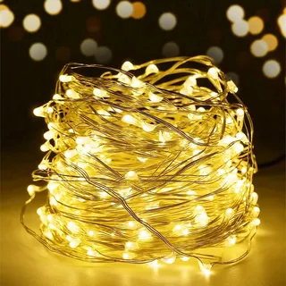 salcar LED Lichterkette Kupferdraht 10 m Warmweiß