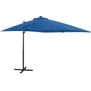 Ampelschirm mit LED-Beleuchtung 250 cm Azurblau