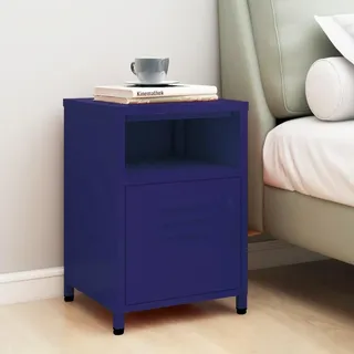 vidaXL Nachtschrank Marineblau 35 x 35 x 51 cm Stahl