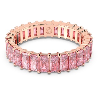 Swarovski Matrix Ring, Rosé Vergoldeter Damenschmuck mit Strahlenden Rosa Swarovski Kristallen
