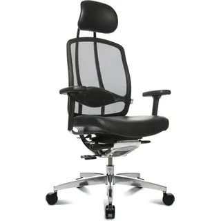 WAGNER Bürostuhl Drehstuhl Alu Medic 10 Limited schwarz Echtleder - Schwarz