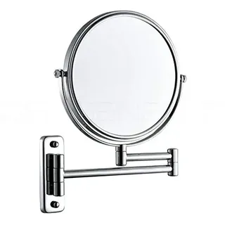 DEUSENFELD K5C - Doppel Wand Kosmetikspiegel, Rasierspiegel, Schminkspiegel, 5-Fach Vergrößerung und Normalspiegel, Ø 20cm, MS verchromt