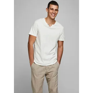 JACK & JONES SPLIT NECK TEE weiß XL