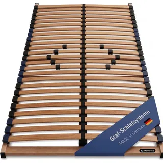 LEO COMFORT Lattenrost 7 Zonen 140x200 cm 28 Leisten mit 10 Schieber Mittelgurt Buche/Birke