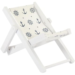 Oblique Unique Mini Liegestuhl Stuhl Klappstuhl Maritime Tisch Deko Sommer Strand Dekoration - Anker
