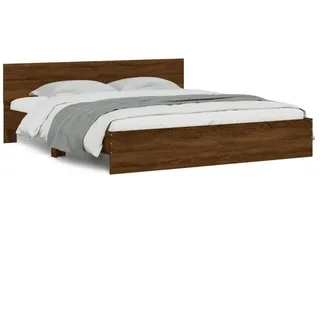 vidaXL Bettgestell mit Kopfteil Braun Eiche-Optik 160x200 cm1936589