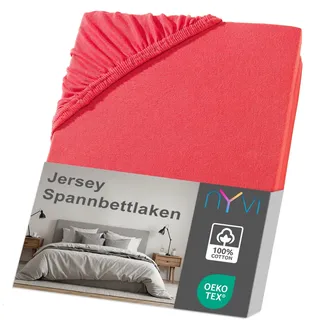 nyvi Spannbettlaken Jersey 180 x 200 - 200 x 200 cm rot