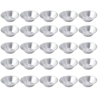 Ausla Pastel De Nata-Form 25 Pcs Aluminium Eiertart Form, Beste Thermische Leitfähigkeit Mini -Cupcake -Backformpfannen für Persönliche Desserts, 2,8 X 1,6 X 0,8 Zoll