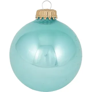 Krebs Glas Lauscha Weihnachtsbaumkugel CBK20011, Weihnachtsdeko, Christbaumschmuck, Christbaumkugeln Glas (8 St) blau