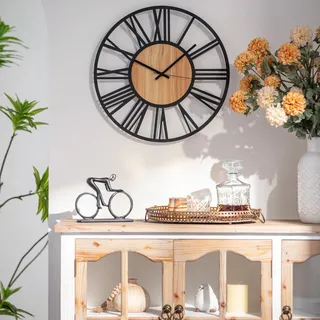 wall-art Industrielle Wanduhr 40 cm schwarz