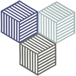 ZONE Denmark Untersetzer, Hexagon 3er Set Indigo Blue Fog Olive Taupe | Multicolor - One Size
