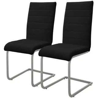 ML-Design Esszimmerstuhl Kunstleder schwarz 2er Set