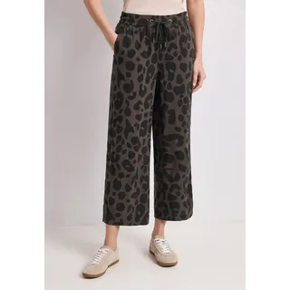 STREET ONE Wide Leg Hose mit Print Braun 32