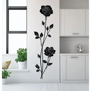 Decords Wandtattoo – elegante hochformatige Rose, 160 x 160 cm