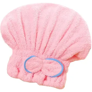 Youning Turban Handtuch Damen Mikrofaser Schnelltrocknend Haarturban Haarhandtuch Kopfhandtuch Extra Saugfähig Flauschig Haartücher Haar Trockentuch Kappe für Frauen (Rosa)
