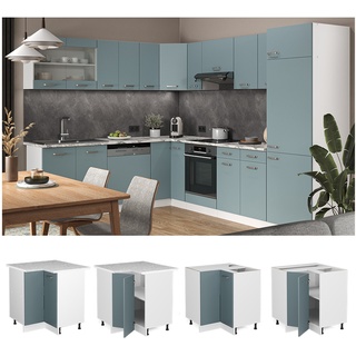 Vicco Eckunterschrank Küchenschrank R-Line Solid Weiß Blau Grau 87 cm modern Arbeitsplatte
