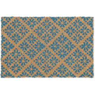 Relaxdays Fußmatte 60 x 40 cm Blau/Natur