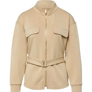 Comma, Sweatjacke mit abnehmbarem Taillengürtel - braun - 44