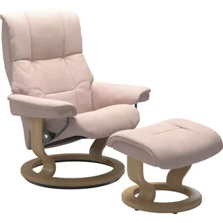 Fußhocker STRESSLESS "Mayfair", pink (light pink q2 faron), B:55cm H:38cm T:39cm, Leder BATICK: BATICK ist ein leicht korrigiertes, durchgefärbtes und genarbtes Möbelleder, bei dem die meisten Unebenheiten und Spuren in der Regel entfernt wurden., Leder PALOMA: PALOMA ist ein durchgefärbtes Semianilin-Möbelleder mit natürlicher Narbung., ROHLEDER Stoff Q2 FARON: Ein fester zuverlässiger Bouclu00e9 mit einem strukturierten Aussehen und einer komfortablen Oberfläche (100% Polyester im Flor, Grundgewebe: 50% Polyester, 50% Polyacryl), Microfaser DINAMICA (88% Polyester, 12% Polyurethan), Hocker, mit Classic Base, Gestell Eiche