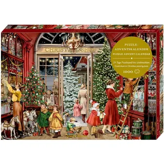 Coppenrath Verlag Puzzle-Adventskalender – Nostalgischer Weihnachtsladen