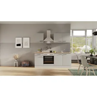 Flex-Well Küchenzeile Lund 210 cm grau
